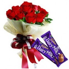 Rose Bouquet with Dairy Milk Chocolates